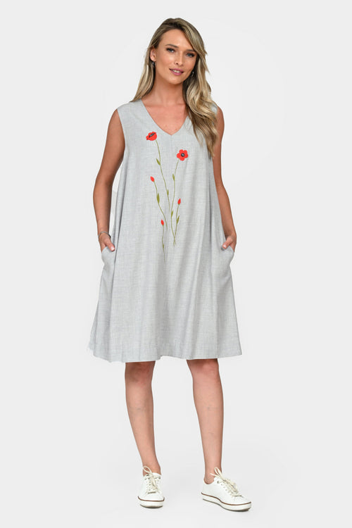 Rochie Eranthe cu maci Eranthe