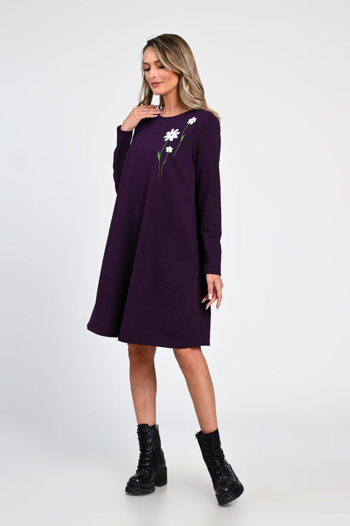 Rochie Eranthe mov cu poctura manuala Eranthe