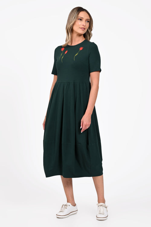 Rochie Eranthe tip lalea verde Eranthe