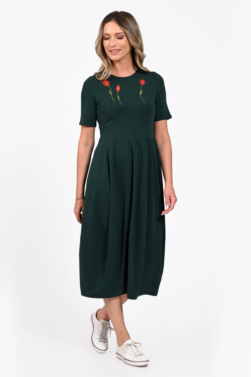 Rochie Eranthe tip lalea verde Eranthe