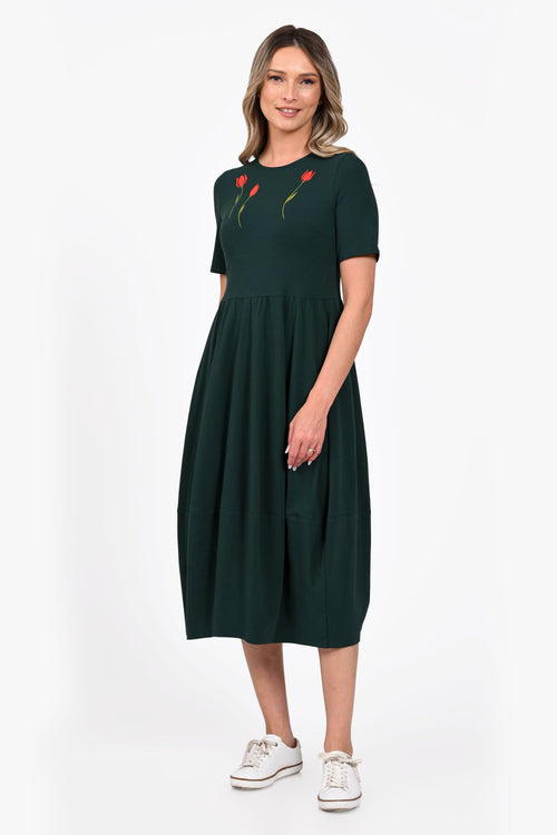 Rochie Eranthe tip lalea verde Eranthe