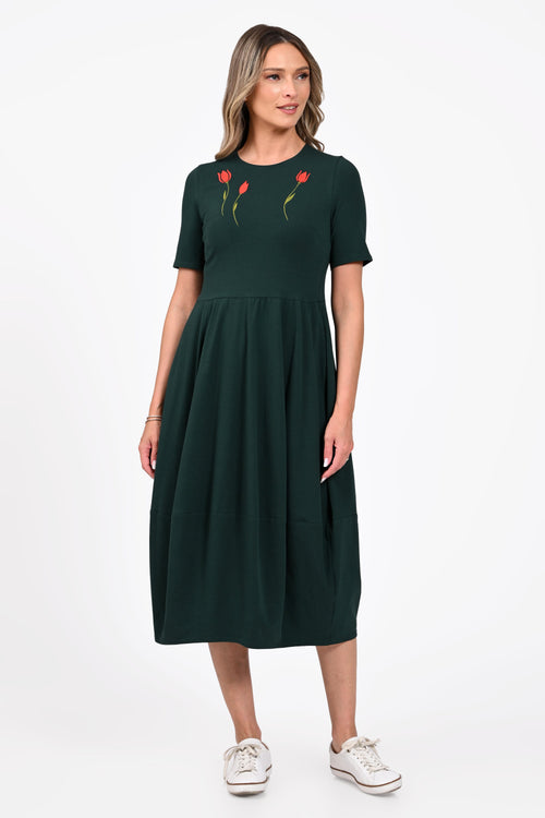 Rochie Eranthe tip lalea verde Eranthe