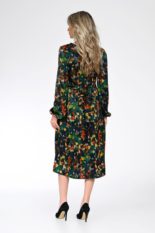 Rochie midi dama cu imprimeu abstract – Elena Natalee