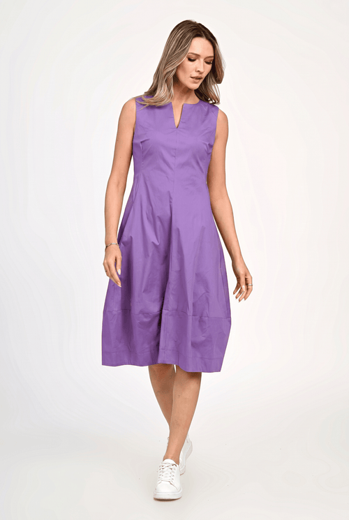 Rochie midi din bumbac mov Lavinia Natalee