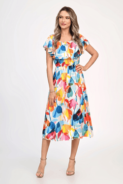 Rochie midi imprimată multicolor Celeste Natalee