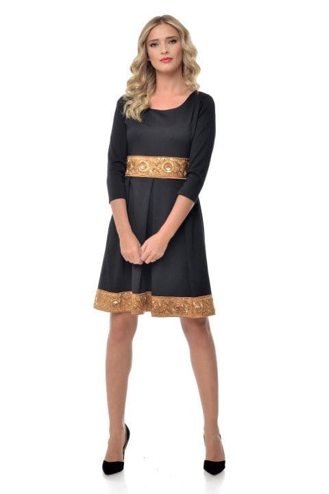 Natalee Fashion Rochie Rochie negru & auriu