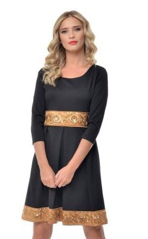 Natalee Fashion Rochie Rochie negru & auriu