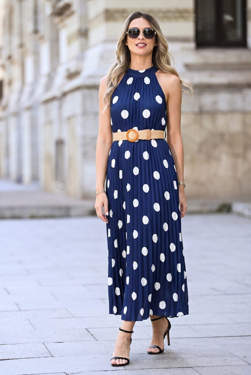 Rochie plisată cu buline Serena Natalee