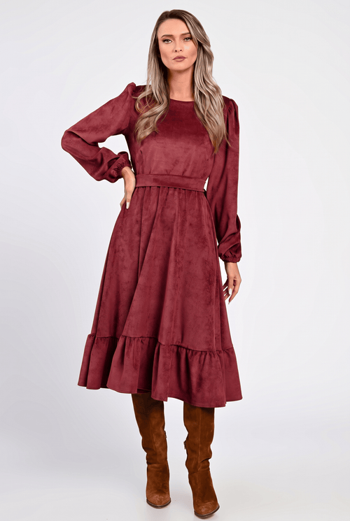 Rochie raiat bordo Ilinca Natalee Fashion