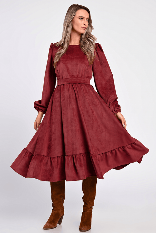 Rochie raiat bordo Ilinca Natalee Fashion