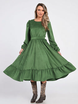 Rochie verde din raiat Sofia Natalee