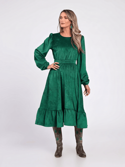 Rochie verde din raiat Sofia Natalee