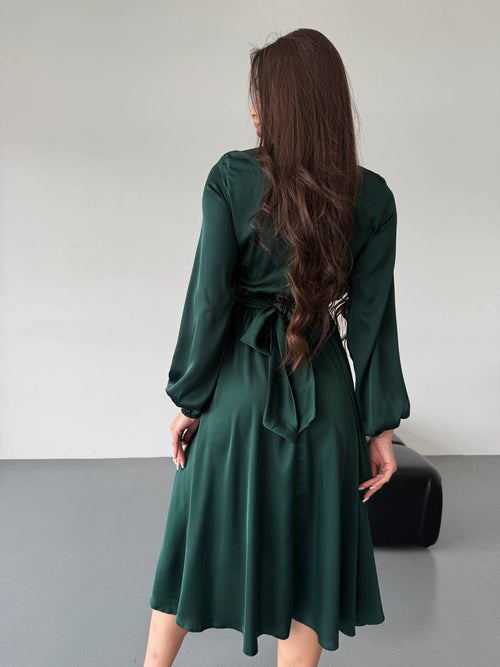 Rochie verde eleganta Malvina Natalee