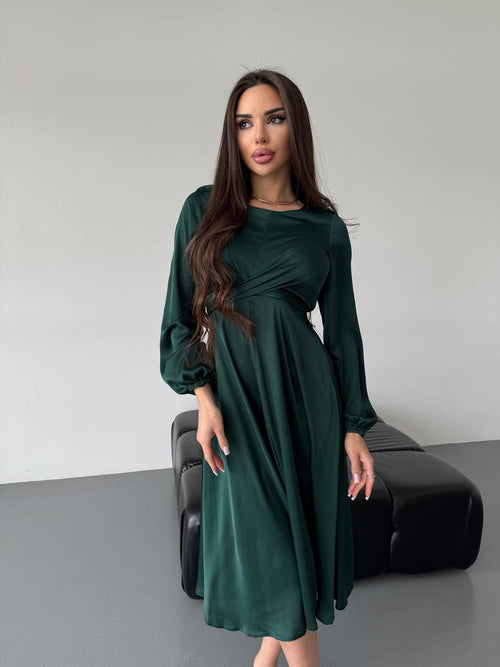Rochie verde eleganta Malvina Natalee