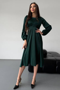 Rochie verde eleganta Malvina Natalee