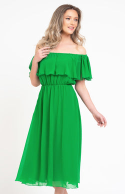 Natalee Fashion Rochie Rochie verde voal Narcisa