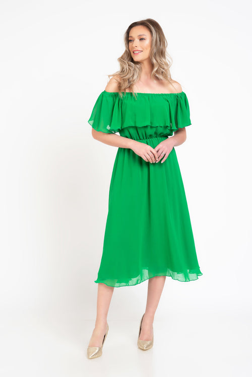 Natalee Fashion Rochie Rochie verde voal Narcisa