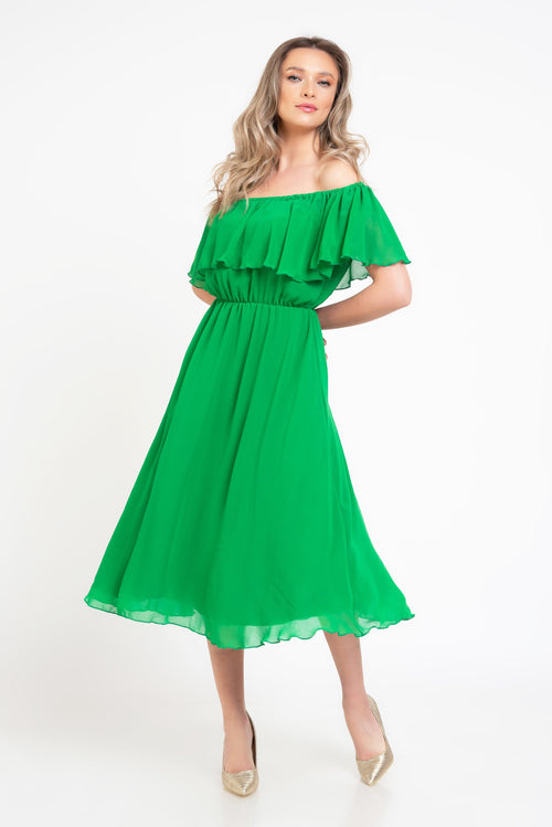 Natalee Fashion Rochie Rochie verde voal Narcisa