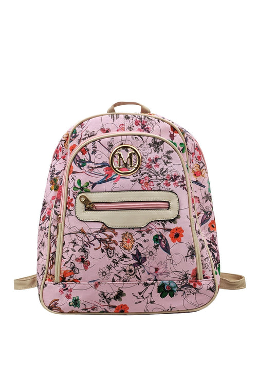 Natalee Fashion Genti Rucsac roz cu model floral Angie