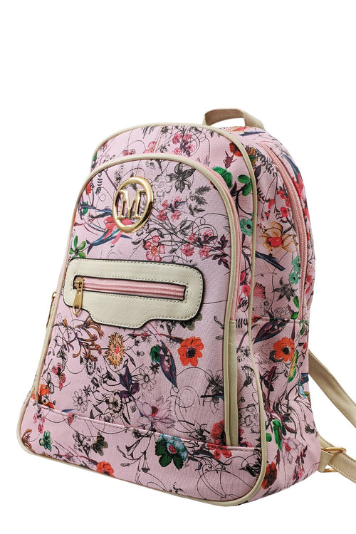 Natalee Fashion Genti Rucsac roz cu model floral Angie