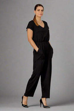 Salopeta neagra Agatha Natalee Fashion