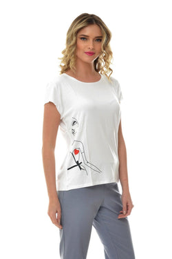 Natalee Fashion Tricou Tricou alb Magda