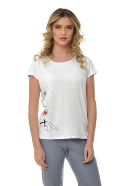 Natalee Fashion Tricou Tricou alb Magda