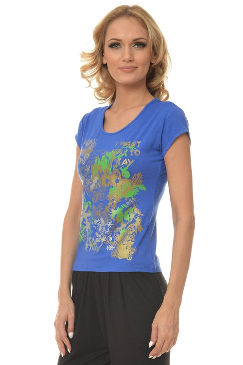 Natalee Fashion Tricou Tricou albastru Lara