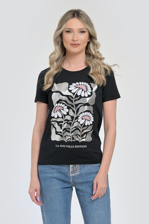 Natalee Fashion Tricou Tricou dama negru Magdalena