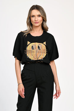 Tricou dama negru Yvette Natalee Fashion