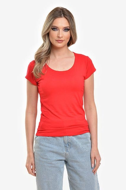 Natalee Fashion Tricou Tricou simplu rosu