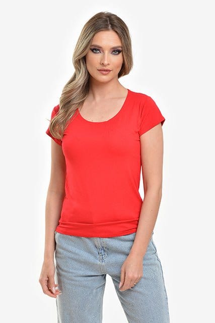 Natalee Fashion Tricou Tricou simplu rosu