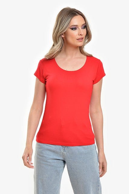 Natalee Fashion Tricou Tricou simplu rosu